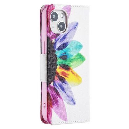 Plånboksfodral iPhone 14 Plus – Färgglad Blomma