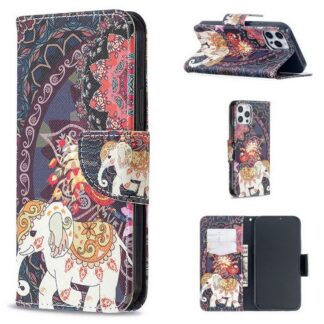 Plånboksfodral iPhone 14 Pro – Indiskt / Elefant