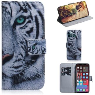Plånboksfodral iPhone 14 Pro – Vit Tiger