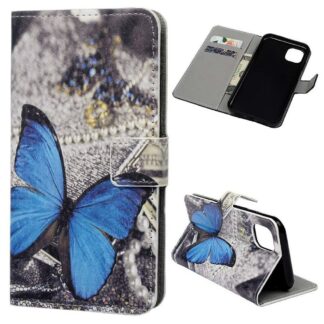 Plånboksfodral iPhone 14 Pro - Blå Fjäril