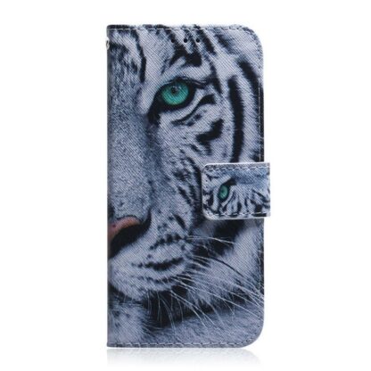 Plånboksfodral iPhone 14 Plus – Vit Tiger