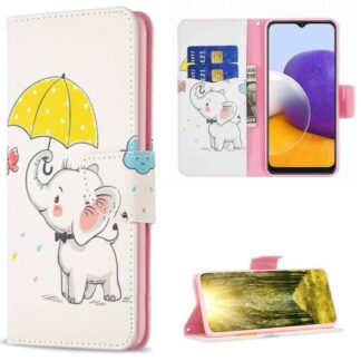 Plånboksfodral Samsung Galaxy A14 – Elefant med Paraply