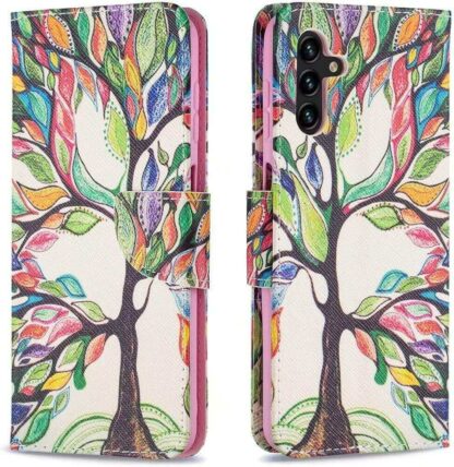 Plånboksfodral Samsung Galaxy A14 – Färgglatt Träd