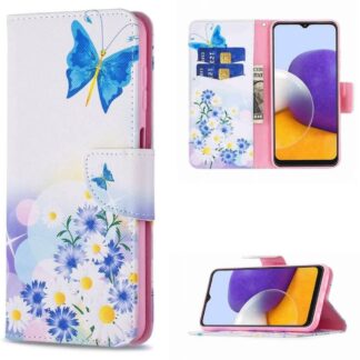 Plånboksfodral Samsung Galaxy A14 – Fjärilar och Blommor