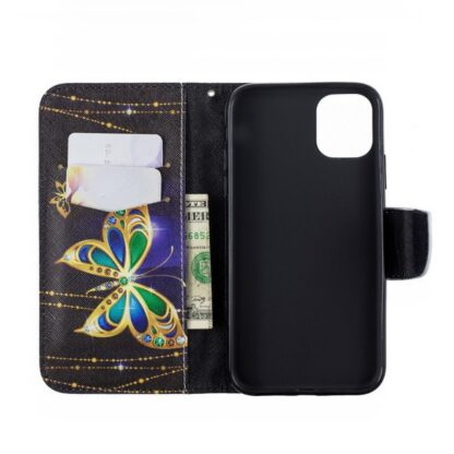 Plånboksfodral iPhone 15 Plus – Guldfjäril