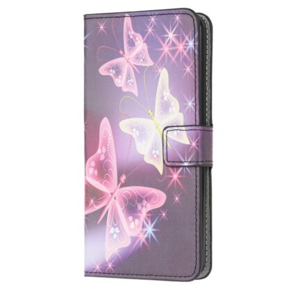 Plånboksfodral iPhone 15 Plus - Lila / Fjärilar