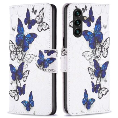 Plånboksfodral Samsung Galaxy S23 - Blåa och Vita Fjärilar