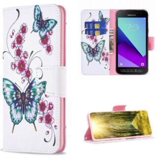 Plånboksfodral Samsung Galaxy Xcover 4 – Fjärilar och Blommor