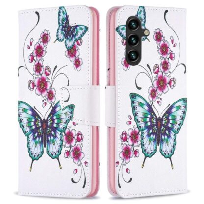 Plånboksfodral Samsung Galaxy S23 - Fjärilar och Blommor