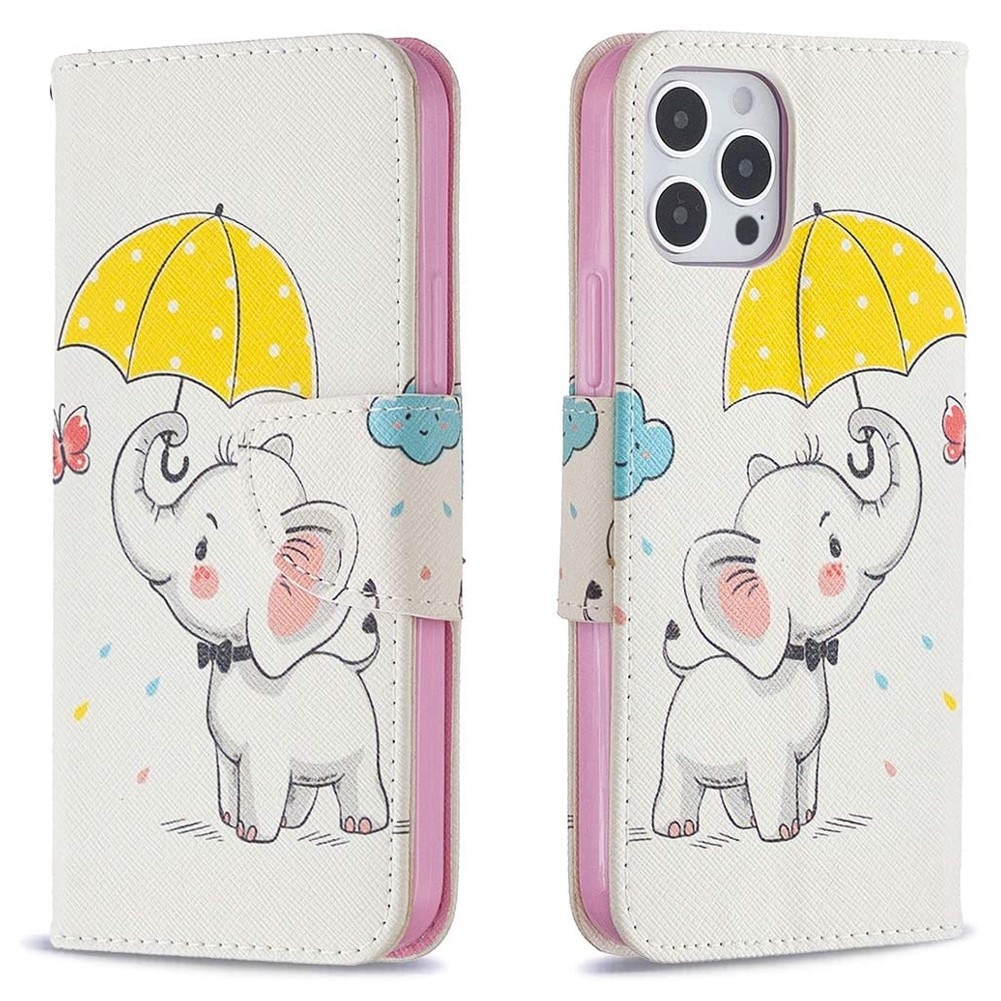 Plånboksfodral iPhone 15 Pro Max – Elefant med Paraply