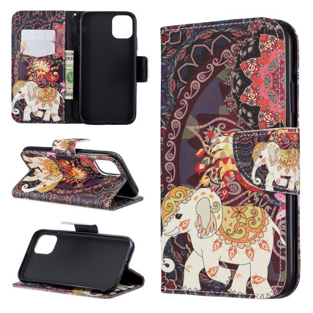 Plånboksfodral iPhone 15 – Indiskt / Elefant