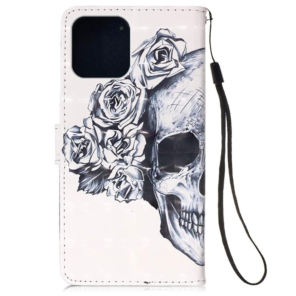 Plånboksfodral iPhone 16 Pro Max – Döskalle / Rosor