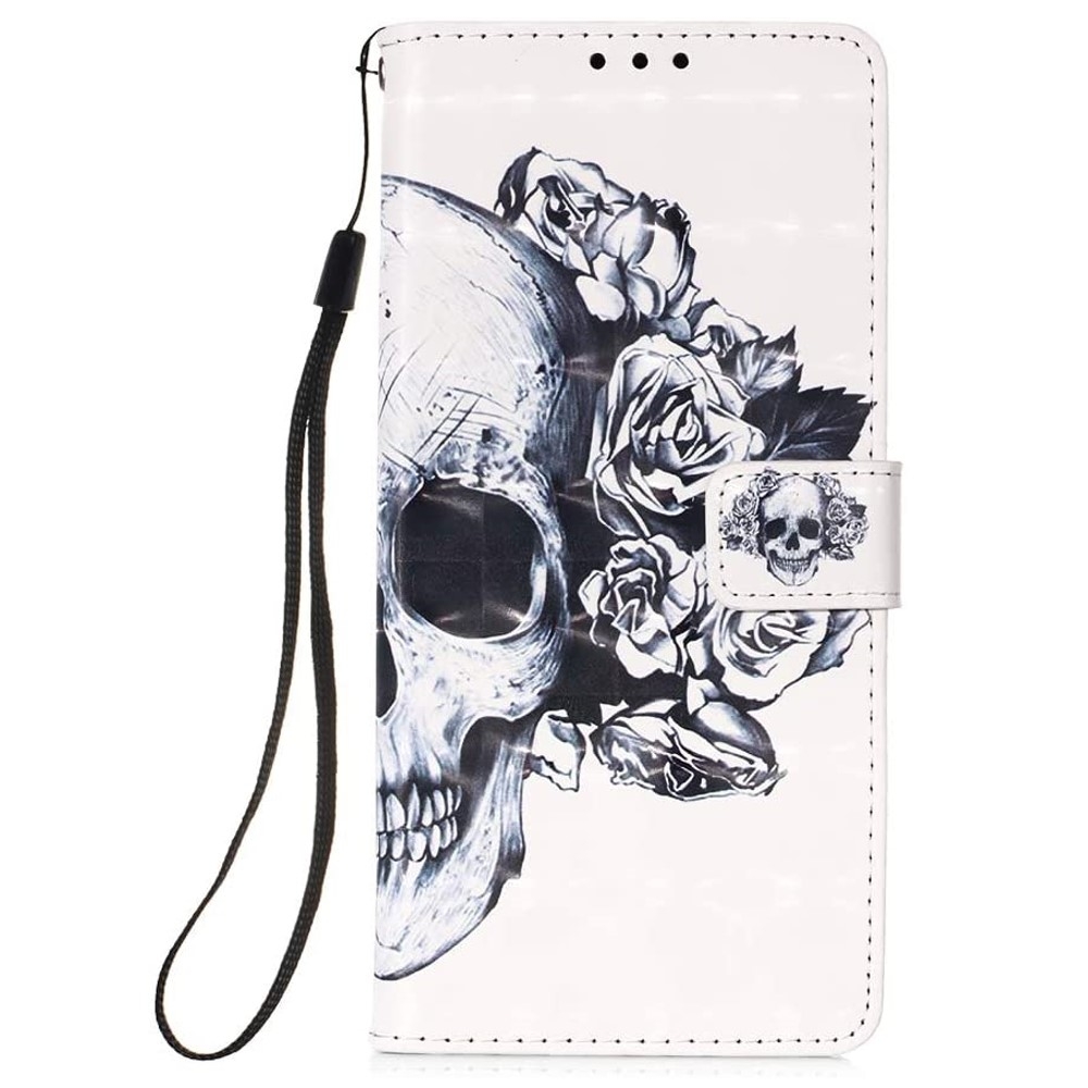 Plånboksfodral iPhone 16 Pro Max – Döskalle / Rosor
