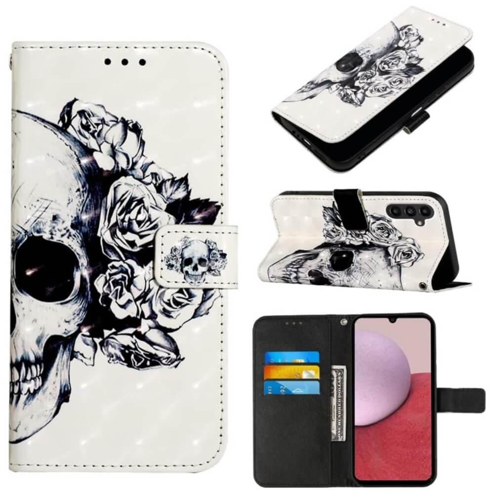 Plånboksfodral Samsung Galaxy A26 - Döskalle / Rosor