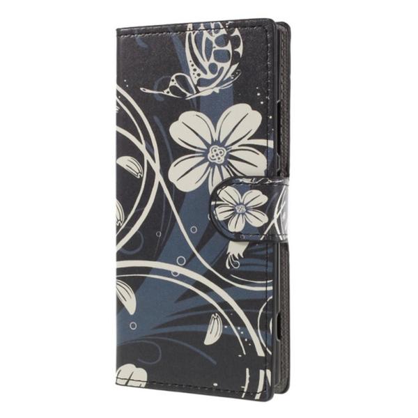 Plånboksfodral Sony Xperia XA2 - Svart med Blommor
