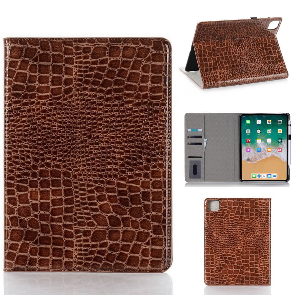 Plånboksfodral iPad Air 10,9" (2020) Krokodilmönster Brun