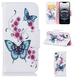 Plånboksfodral iPhone 16e – Fjärilar och Blommor