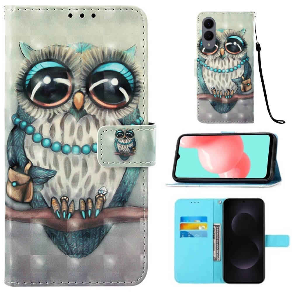 Plånboksfodral Samsung Galaxy S25 Edge - Utsmyckad Uggla