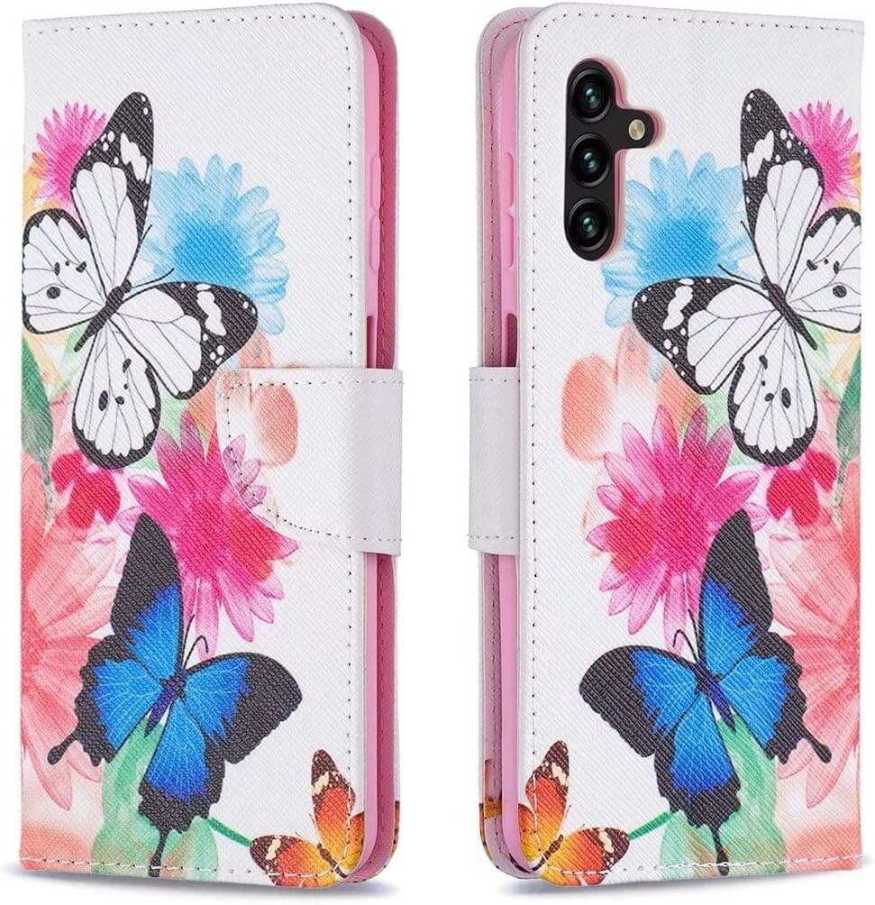 Plånboksfodral Samsung Galaxy A17 - Färgglada Fjärilar
