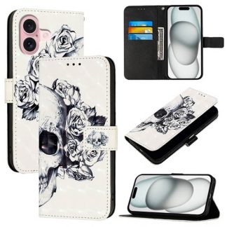 Plånboksfodral Apple iPhone 17 – Döskalle / Rosor