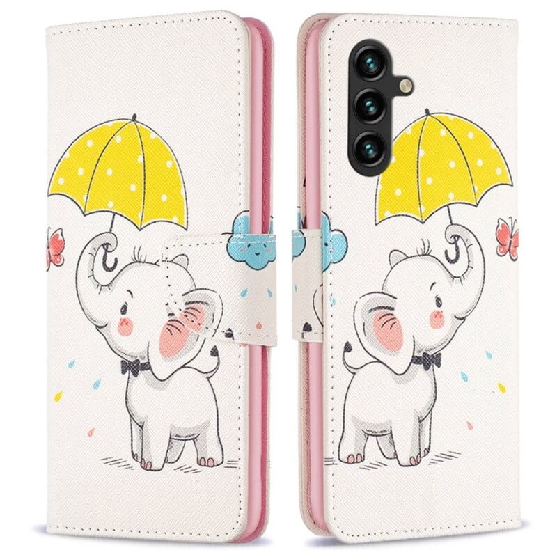 Plånboksfodral Samsung Galaxy A36 - Elefant med Paraply
