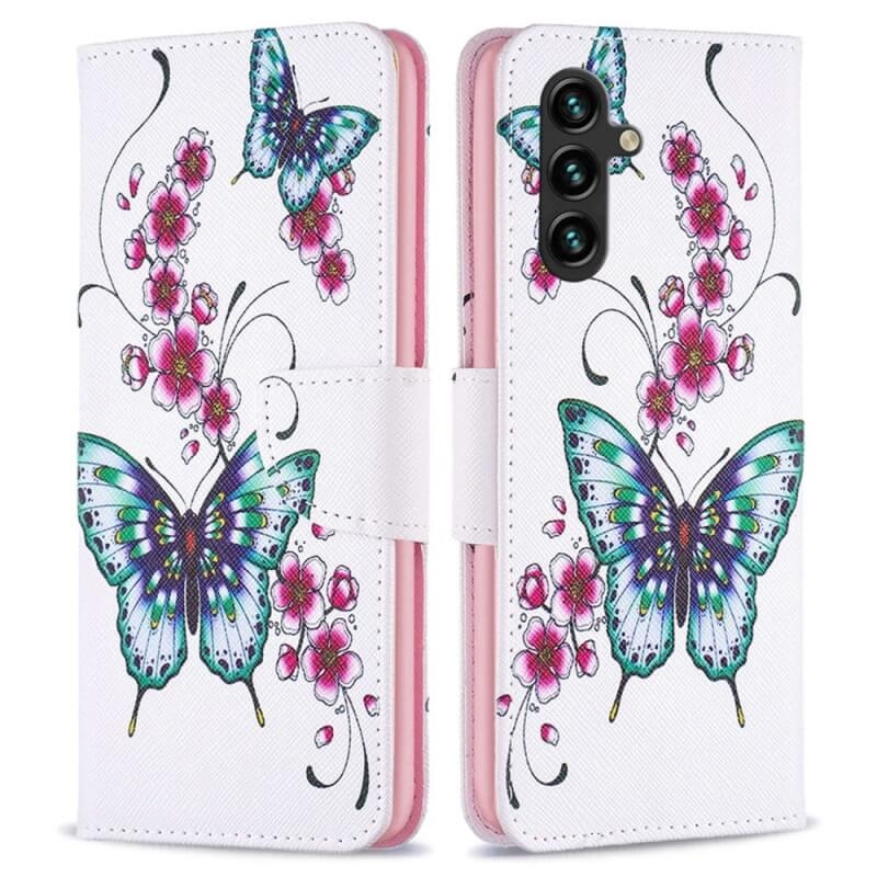 Plånboksfodral Samsung Galaxy A56 - Fjärilar och Blommor