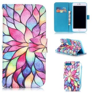 Plånboksfodral iPhone SE (2022) – Färgglada Blomblad
